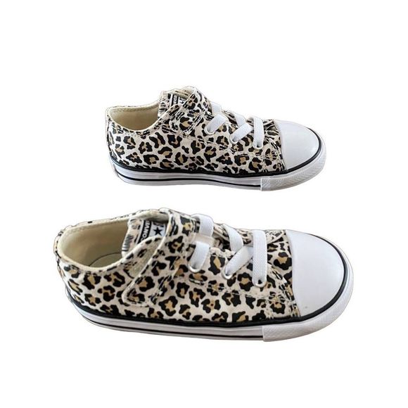 Converse All Star Brown Black Leopard Print Girls Shoes Size 9 - Picture 5 of 9